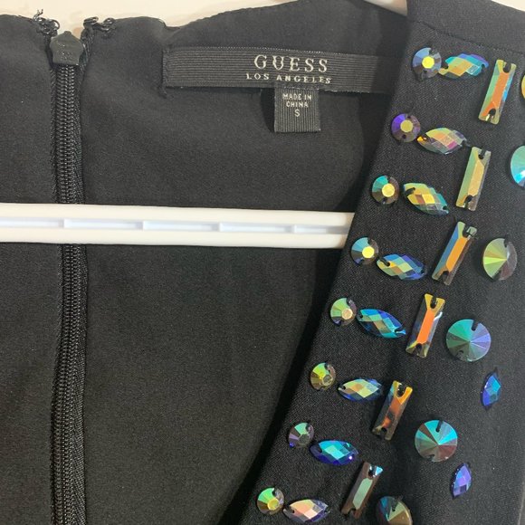 Guess Jewelled Deep V Skater Cut Dress - Picture 3 of 4